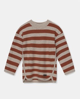 [MYLITTLECOZMO] Striped kids sweater recycled /Beige/Brown [3Y, 4Y, 8Y]
