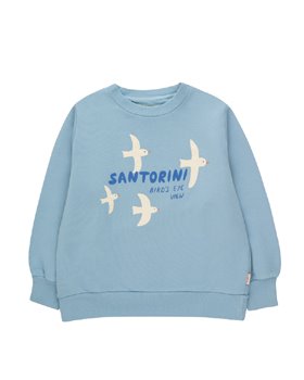 [TINYCOTTONS] SANTORINI BIRDS SWEATSHIRT /washed blue/light cream  [6Y]