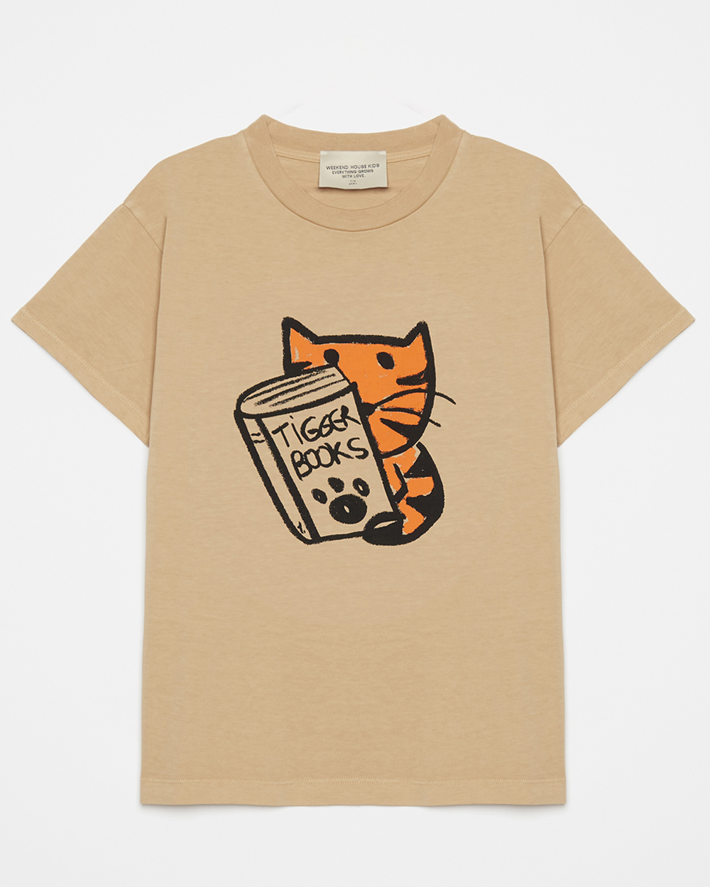 [WEEKEND HOUSE KIDS]Tiger book t-shirt /Sand [6Y,8Y]