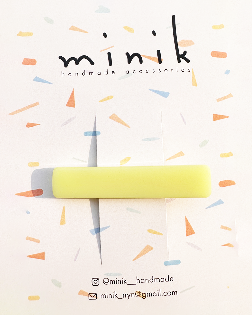 [MINIK] hair pin - long rectangle / yellow