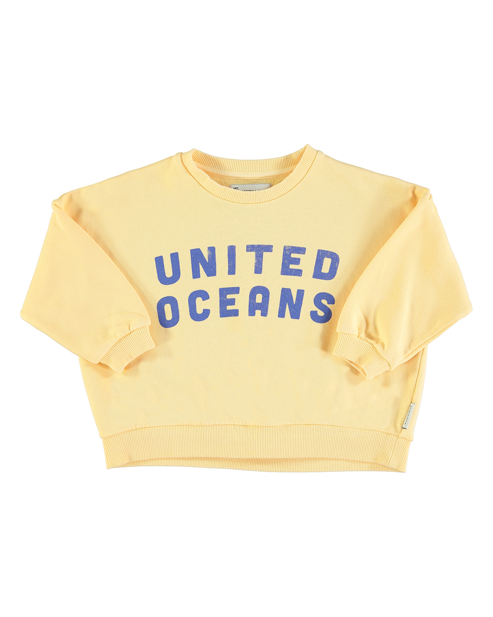 [ PIUPIUCHICK ] Sweatshirt | Yellow w/ &quot;united oceans&quot; print [4Y, 6Y, 8Y]