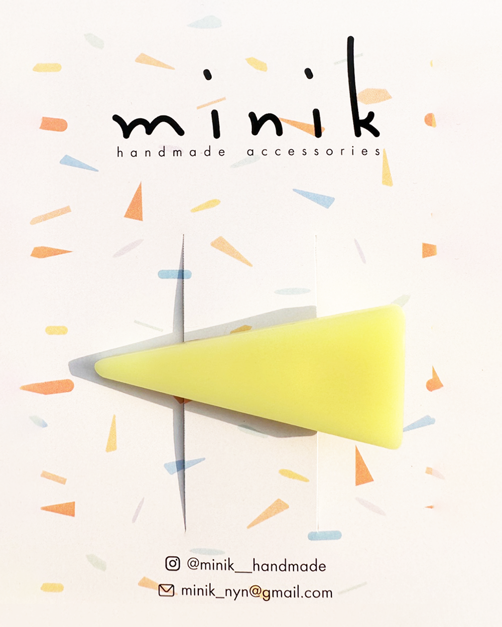 [MINIK] hair pin - triangle / yellow