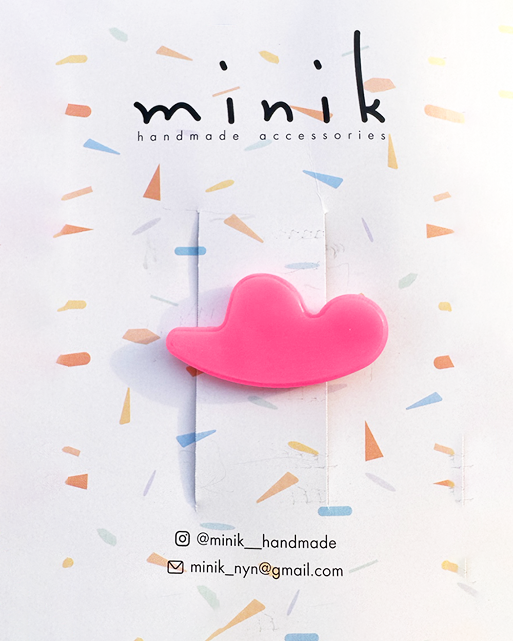 [MINIK] hair pin - cloud / hot pink