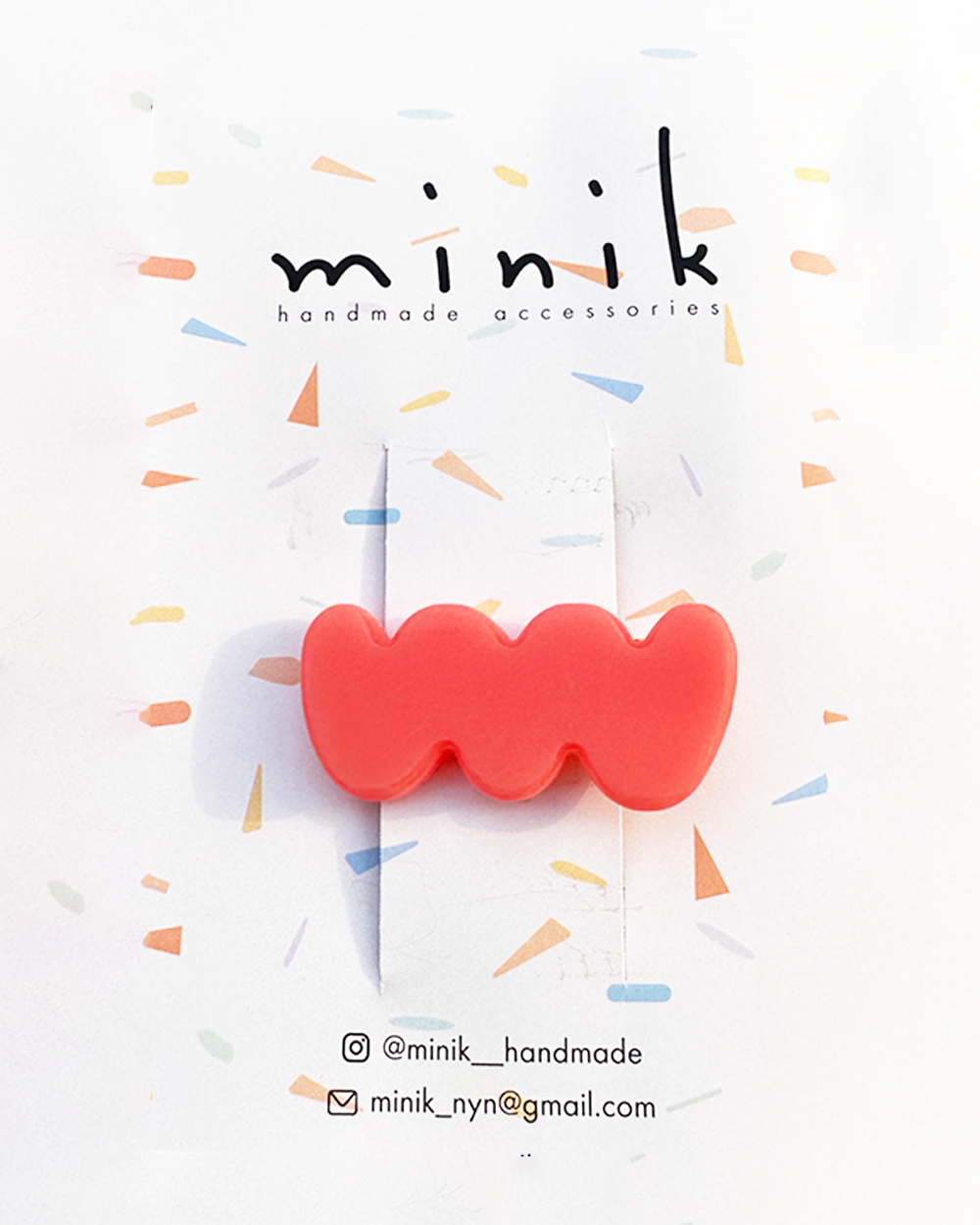 [MINIK] hair pin - thick wave / red