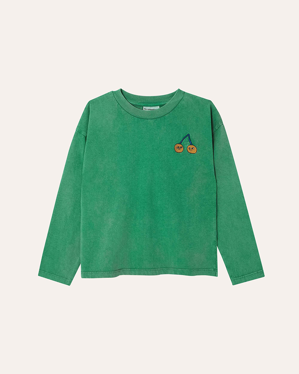 [ THE CAMPAMENTO ] CHERRIES EMBROIDERY LONG SLEEVES KIDS TSHIRT [7-8Y]