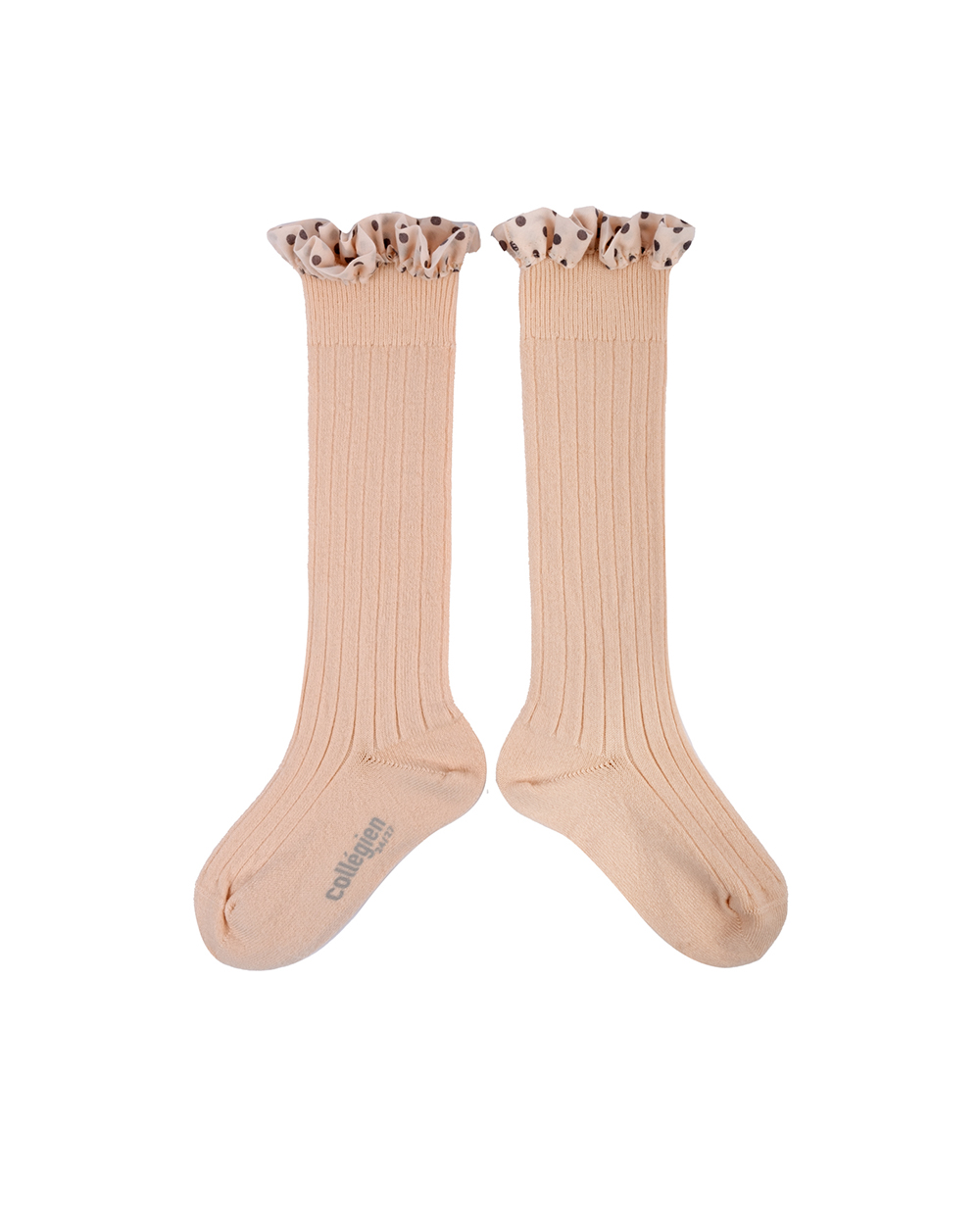 [Collégien] Maud - Polka Dots Ruffle Knee-high Socks